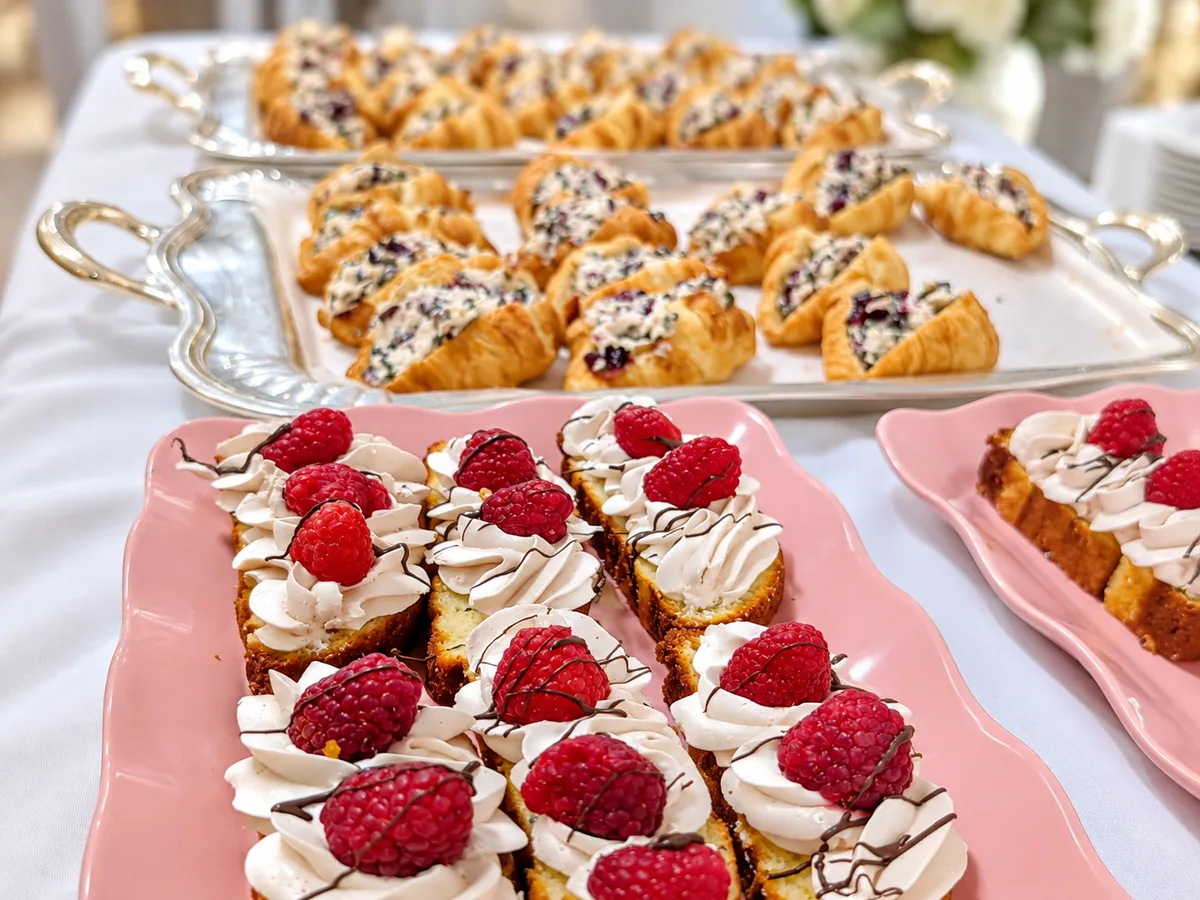 Rose Cottage Baking Co. catering trays of croissants and pastries