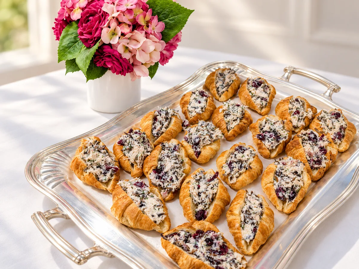 Rose Cottage Baking Co. catering trays of stuffed savory croissants