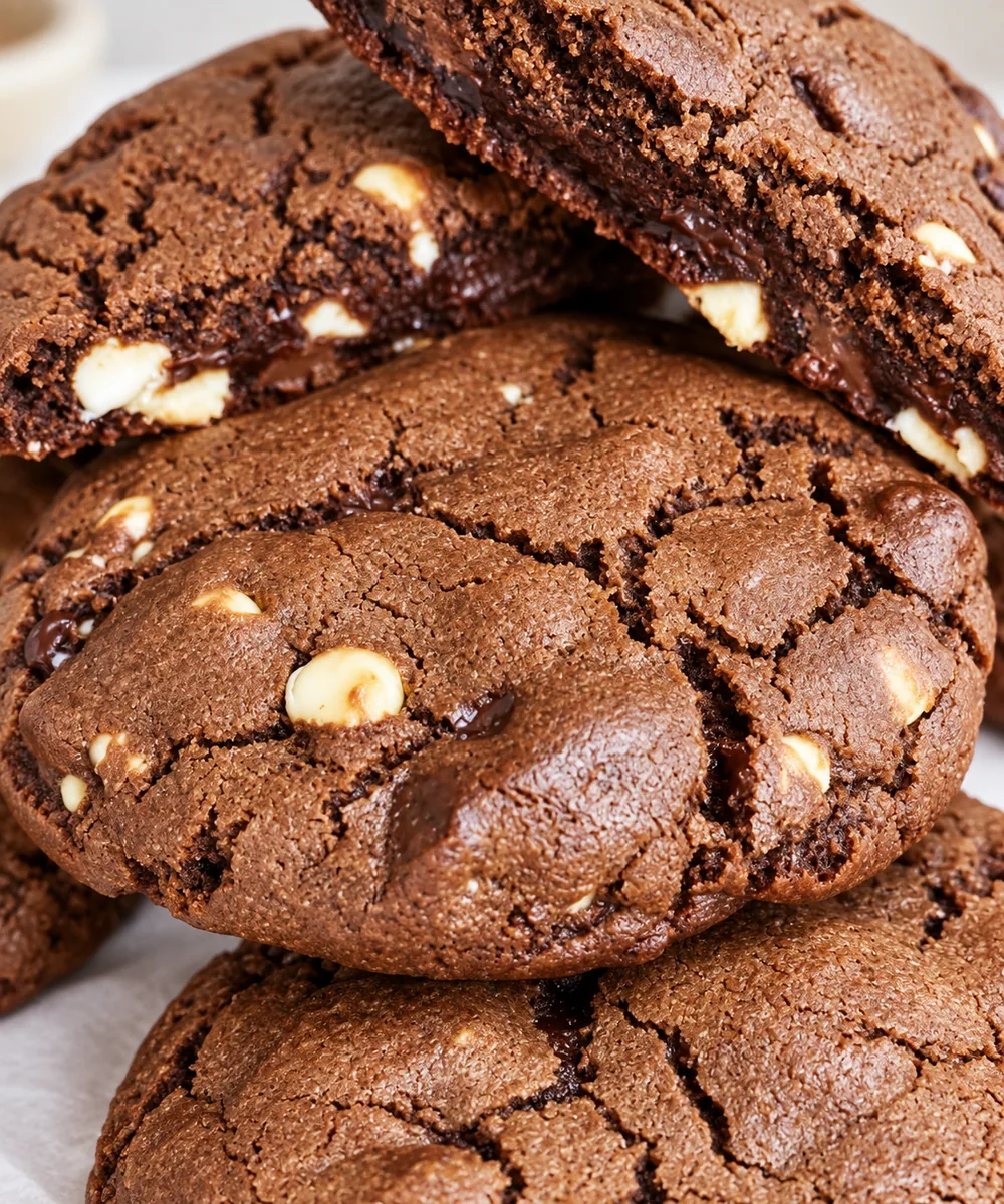Rose Cottage Baking Co. triple chocolate cookies with white chocolate chips