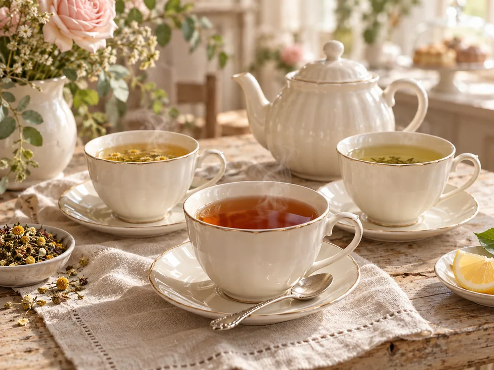 Rose Cottage Baking Co. hot tea in a mug