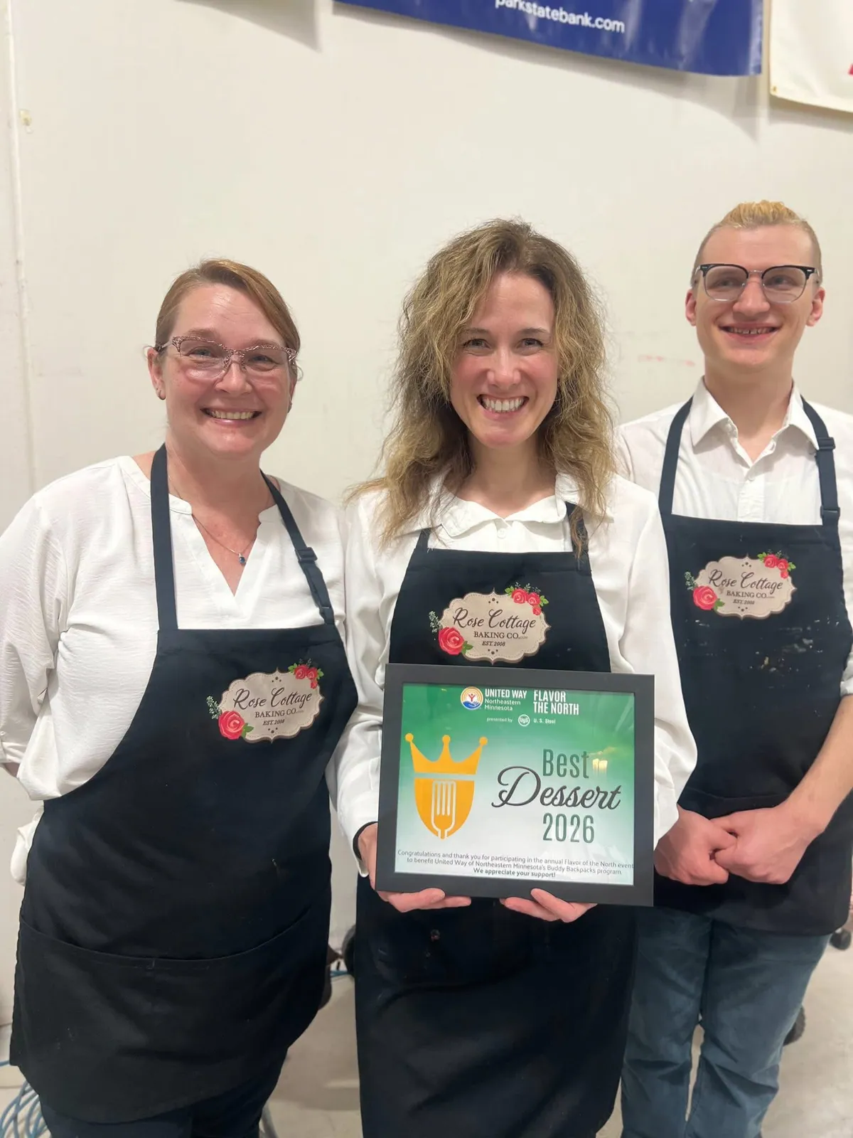 The Rose Cottage Baking Co. team holding their Best Dessert 2026 award