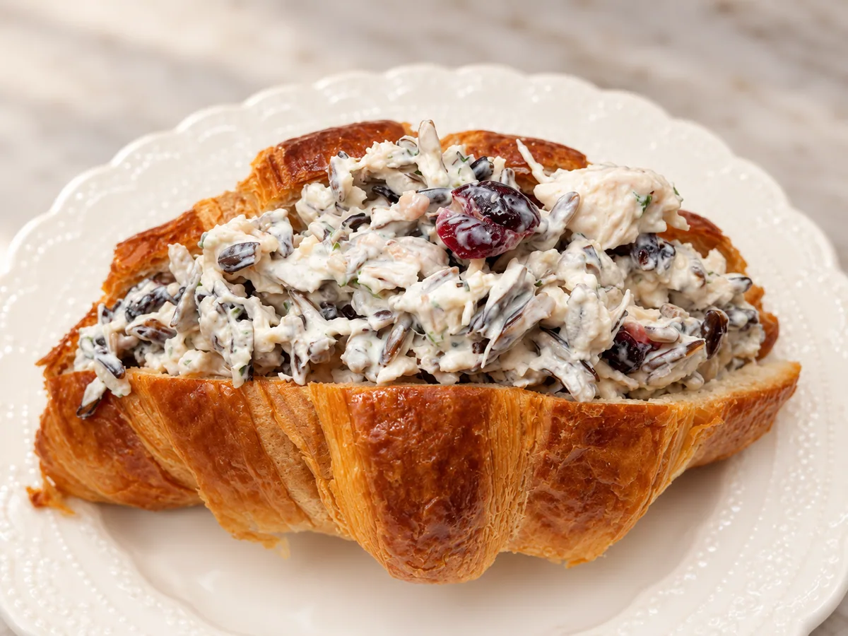 Rose Cottage Baking Co. Minnesota wild rice chicken salad croissant